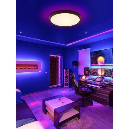 Immax NEO 07166-B40 - Ρυθμιζόμενο οροφής φωτιστικό LED RGB+CCT NEO LITE TUDO LED/50W/230V Wi-Fi Tuya μαύρο + τηλεχειριστήριο