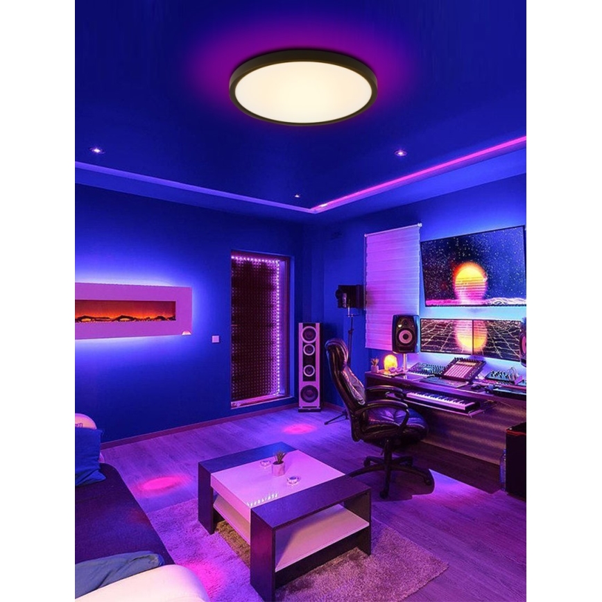 Immax NEO 07166-B40 - LED RGB+CCT Φωτιστικό οροφής dimming NEO LITE TUDO LED/50W/230V Wi-Fi Tuya μαύρο + τηλεχειριστήριο