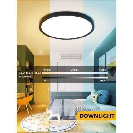 Immax NEO 07166-B40 - LED RGB+CCT Φωτιστικό οροφής dimming NEO LITE TUDO LED/50W/230V Wi-Fi Tuya μαύρο + τηλεχειριστήριο