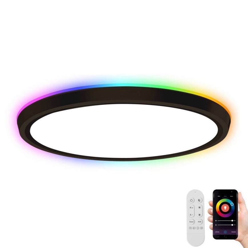 Immax NEO 07166-B40 - Ρυθμιζόμενο οροφής φωτιστικό LED RGB+CCT NEO LITE TUDO LED/50W/230V Wi-Fi Tuya μαύρο + τηλεχειριστήριο