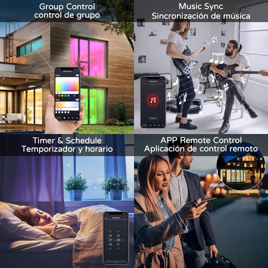 Immax NEO 07167-B40 - Ρυθμιζόμενο οροφής φωτιστικό LED RGB+CCT NEO LITE TUDO LED/50W/230V Wi-Fi Tuya μαύρο + τηλεχειριστήριο