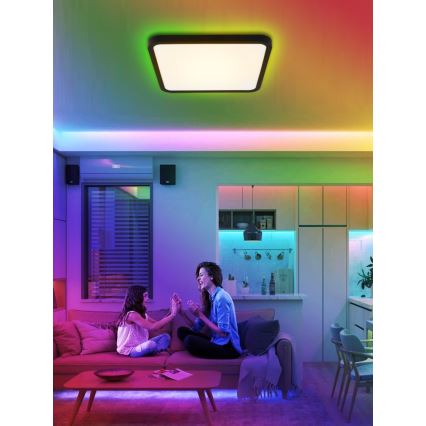 Immax NEO 07167-B40 - LED RGB+CCT Φωτιστικό οροφής dimming NEO LITE TUDO LED/50W/230V Wi-Fi Tuya μαύρο + τηλεχειριστήριο