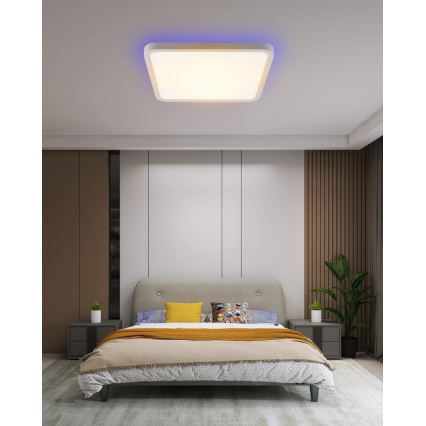 Immax NEO 07168-W40 - LED RGB+CCT Φωτιστικό οροφής dimming NEO LITE TUDO LED/50W/230V Wi-Fi Tuya λευκό + τηλεχειριστήριο