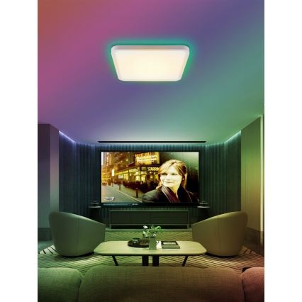 Immax NEO 07168-W40 - LED RGB+CCT Φωτιστικό οροφής dimming NEO LITE TUDO LED/50W/230V Wi-Fi Tuya λευκό + τηλεχειριστήριο