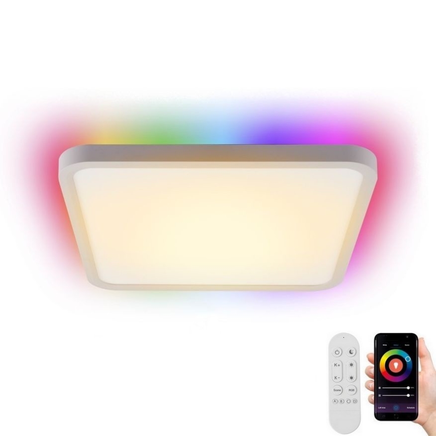 Immax NEO 07168-W40 - LED RGB+CCT Φωτιστικό οροφής dimming NEO LITE TUDO LED/50W/230V Wi-Fi Tuya λευκό + τηλεχειριστήριο