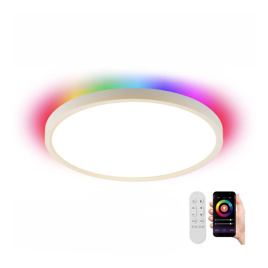 Immax NEO 07169-W60 - LED RGB+CCT Φωτιστικό οροφής dimming NEO LITE TUDO 65W/230V 2700-6500K Wi-Fi Tuya + τηλεχειριστήριο λευκό