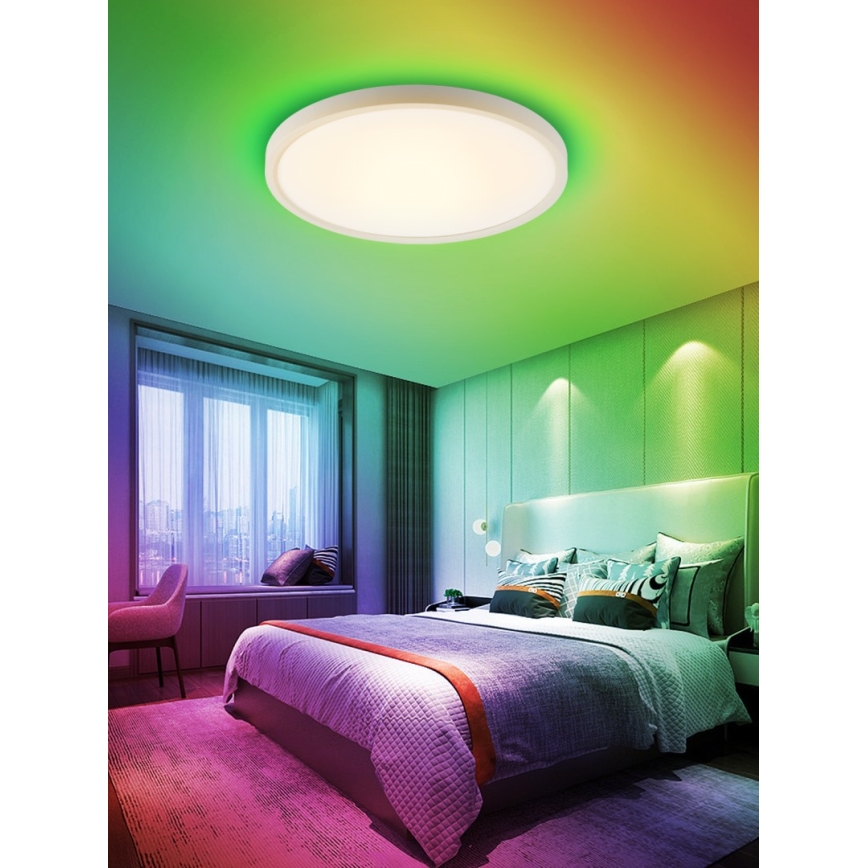 Immax NEO 07169-W60 - LED RGB+CCT Φωτιστικό οροφής dimming NEO LITE TUDO 65W/230V 2700-6500K Wi-Fi Tuya + τηλεχειριστήριο λευκό
