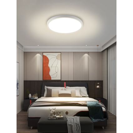 Immax NEO 07169-W60 - LED RGB+CCT Φωτιστικό οροφής dimming NEO LITE TUDO 65W/230V 2700-6500K Wi-Fi Tuya + τηλεχειριστήριο λευκό
