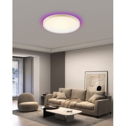 Immax NEO 07169-W60 - LED RGB+CCT Φωτιστικό οροφής dimming NEO LITE TUDO 65W/230V 2700-6500K Wi-Fi Tuya + τηλεχειριστήριο λευκό
