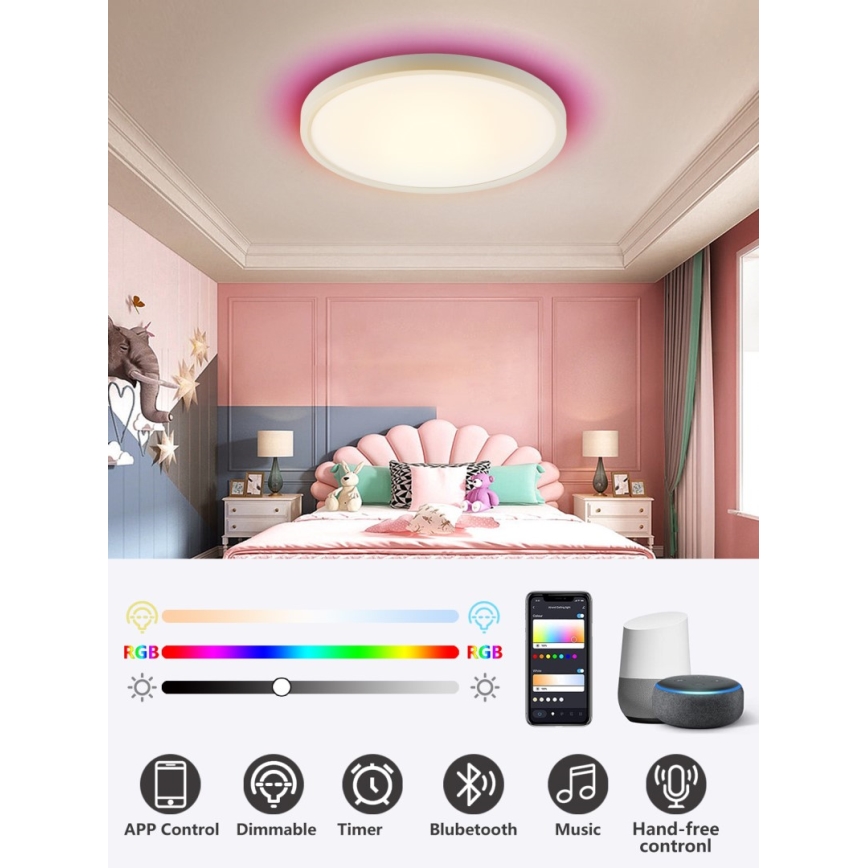 Immax NEO 07169-W60 - LED RGB+CCT Φωτιστικό οροφής dimming NEO LITE TUDO 65W/230V 2700-6500K Wi-Fi Tuya + τηλεχειριστήριο λευκό