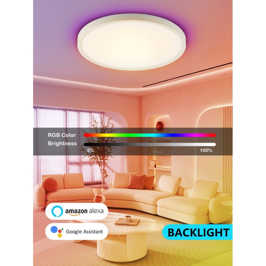 Immax NEO 07169-W60 - LED RGB+CCT Φωτιστικό οροφής dimming NEO LITE TUDO 65W/230V 2700-6500K Wi-Fi Tuya + τηλεχειριστήριο λευκό