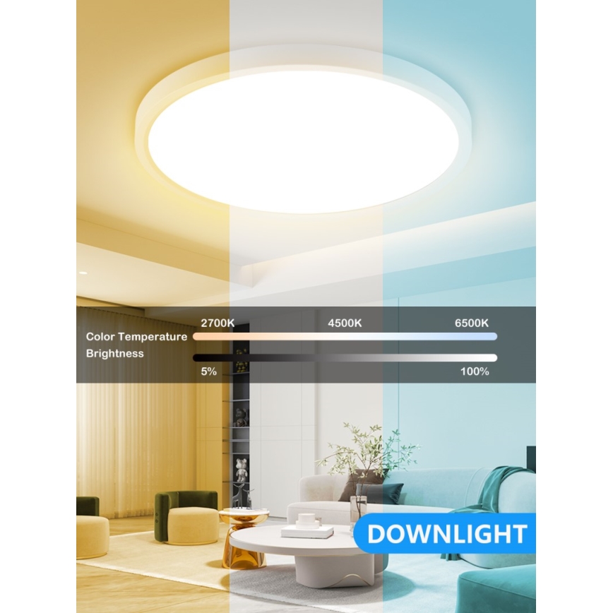 Immax NEO 07169-W60 - LED RGB+CCT Φωτιστικό οροφής dimming NEO LITE TUDO 65W/230V 2700-6500K Wi-Fi Tuya + τηλεχειριστήριο λευκό
