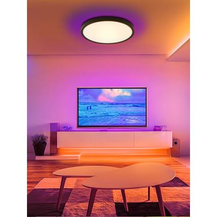 Immax NEO 07170-B60 - LED RGB+CCT Φωτιστικό οροφής dimming NEO LITE TUDO LED/65W/230V 2700-6500K Wi-Fi Tuya μαύρο + τηλεχειριστήριο