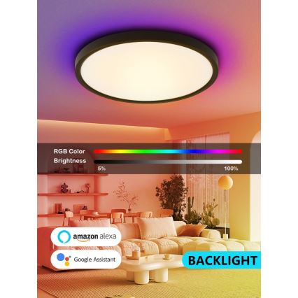 Immax NEO 07170-B60 - LED RGB+CCT Φωτιστικό οροφής dimming NEO LITE TUDO LED/65W/230V 2700-6500K Wi-Fi Tuya μαύρο + τηλεχειριστήριο