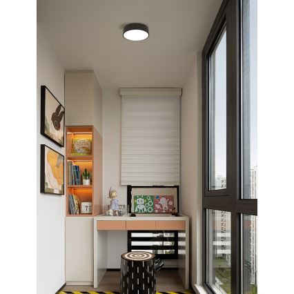 Immax NEO 07200L - LED Dimmable φωτιστικό οροφής RONDATE LED/18W/230V 3000-6000K διάμετρος 25 cm μαύρο Tuya + τηλεχειριστήριο