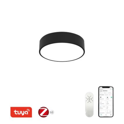 Immax NEO 07200L - LED Dimmable φωτιστικό οροφής RONDATE LED/18W/230V 3000-6000K διάμετρος 25 cm μαύρο Tuya + τηλεχειριστήριο