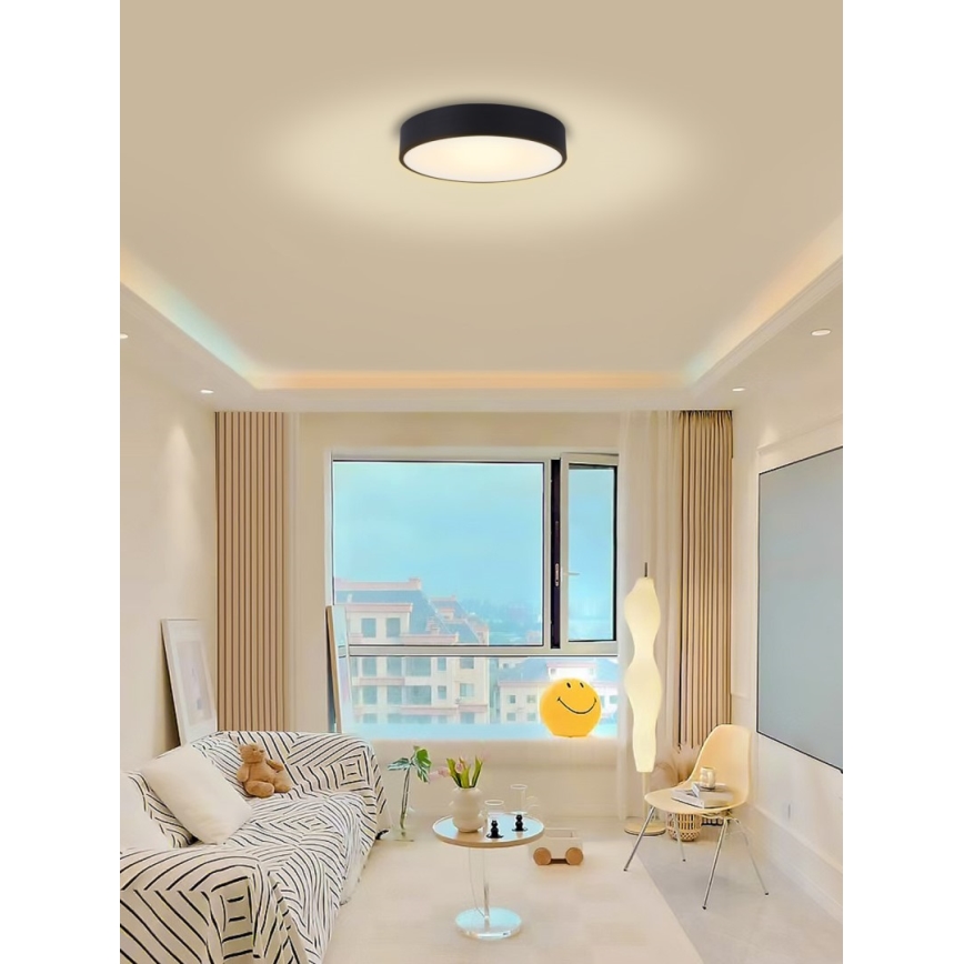 Immax NEO 07201L - Ρυθμιζόμενο LED οροφής φωτιστικό RONDATE LED/28W/230V μαύρο Tuya + τηλεχειριστήριο