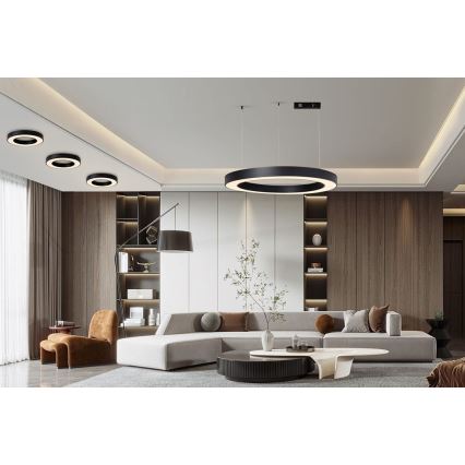 Immax NEO 07209L - LED Dimmable φωτιστικό οροφής PASTEL LED/53W/230V 60 cm μαύρο Tuya + τηλεχειριστήριο