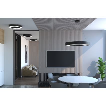 Immax NEO 07209L - LED Dimmable φωτιστικό οροφής PASTEL LED/53W/230V 60 cm μαύρο Tuya + τηλεχειριστήριο