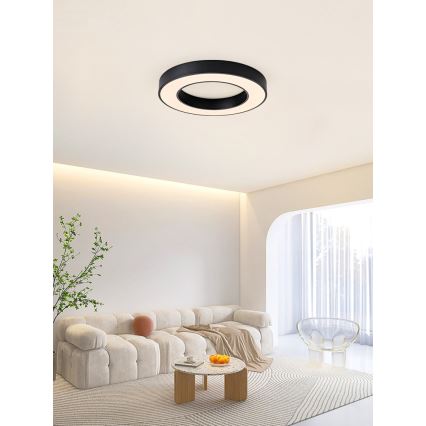 Immax NEO 07209L - LED Dimmable φωτιστικό οροφής PASTEL LED/53W/230V 60 cm μαύρο Tuya + τηλεχειριστήριο