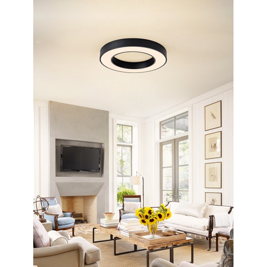 Immax NEO 07209L - LED Dimmable φωτιστικό οροφής PASTEL LED/53W/230V 60 cm μαύρο Tuya + τηλεχειριστήριο