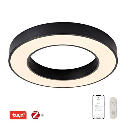 Immax NEO 07209L - LED Dimmable φωτιστικό οροφής PASTEL LED/53W/230V 60 cm μαύρο Tuya + τηλεχειριστήριο