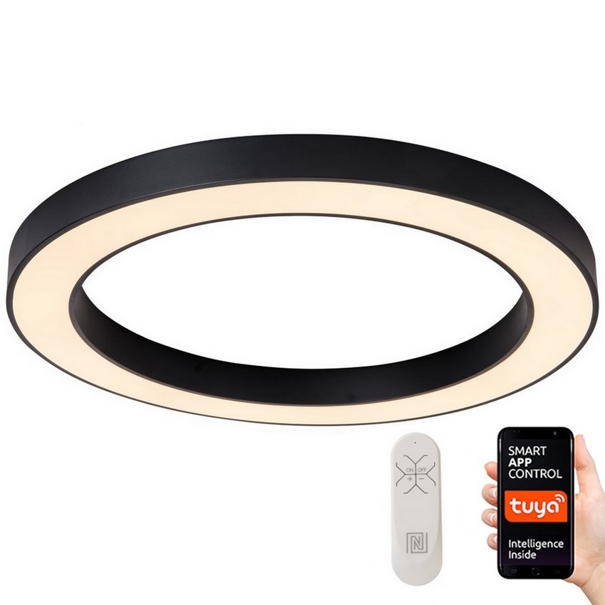 Immax NEO 07210L - LED Dimmable φωτιστικό οροφής PASTEL LED/68W/230V 95 cm μαύρο Tuya + τηλεχειριστήριο