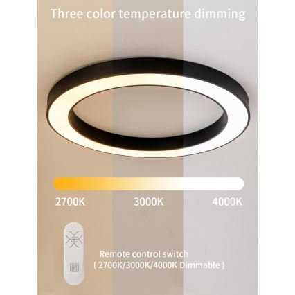 Immax NEO 07210L - LED Dimmable φωτιστικό οροφής PASTEL LED/68W/230V 95 cm μαύρο Tuya + τηλεχειριστήριο