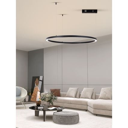 Immax NEO 07215L - Led Dimmable κρεμαστό φωτιστικό οροφής FINO LED/60W/230V 80 cm μαύρο Tuya + τηλεχειριστήριο