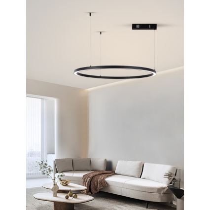 Immax NEO 07215L - Led Dimmable κρεμαστό φωτιστικό οροφής FINO LED/60W/230V 80 cm μαύρο Tuya + τηλεχειριστήριο