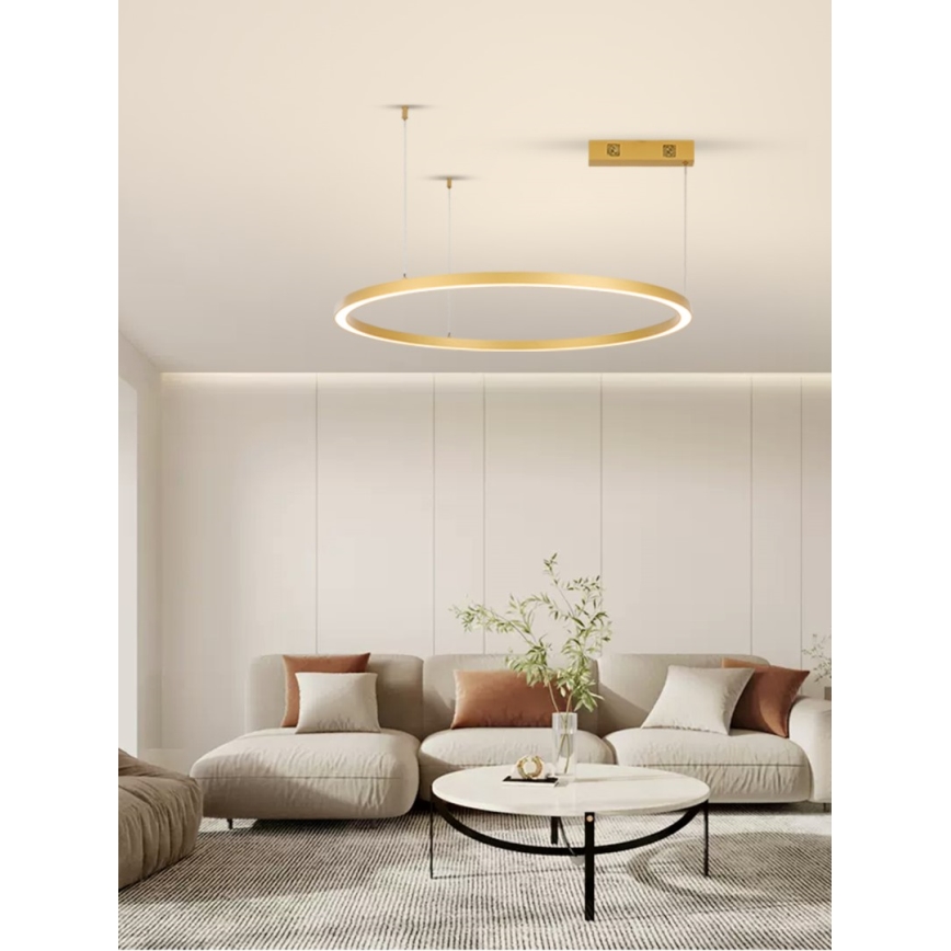 Immax NEO 07217L - Led Dimmable κρεμαστό φωτιστικό οροφής FINO LED/60W/230V 80 cm χρυσαφί Tuya + τηλεχειριστήριο