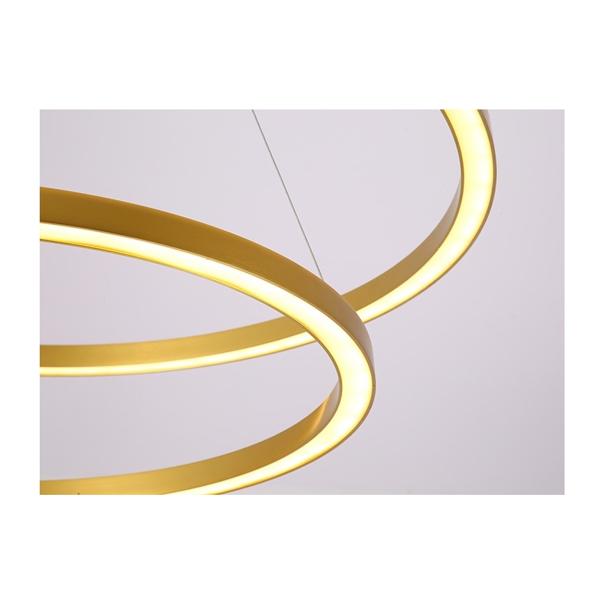 Immax NEO 07218L - Ρυθμιζόμενο LED φωτιστικό οροφής με καλώδιο FINO LED/93W/230V 60/80cm χρυσό Tuya + τηλεχειριστήριο