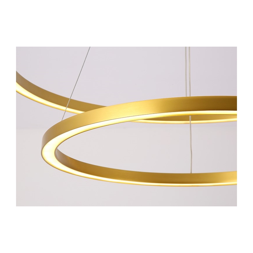Immax NEO 07218L - Led Dimmable κρεμαστό φωτιστικό οροφής FINO LED/93W/230V 60/80cm χρυσαφί Tuya + τηλεχειριστήριο