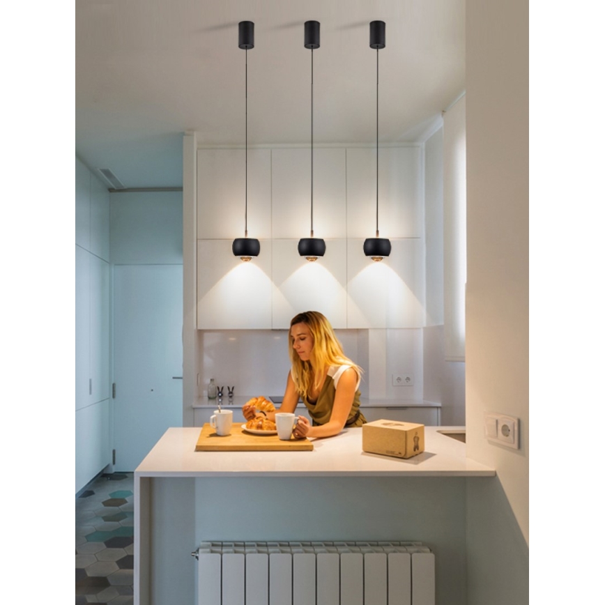 Immax NEO 07219L - Ρυθμιζόμενο LED φωτιστικό οροφής με καλώδιο DORMINE LED/6W/230V ματ μαύρο Tuya + τηλεχειριστήριο