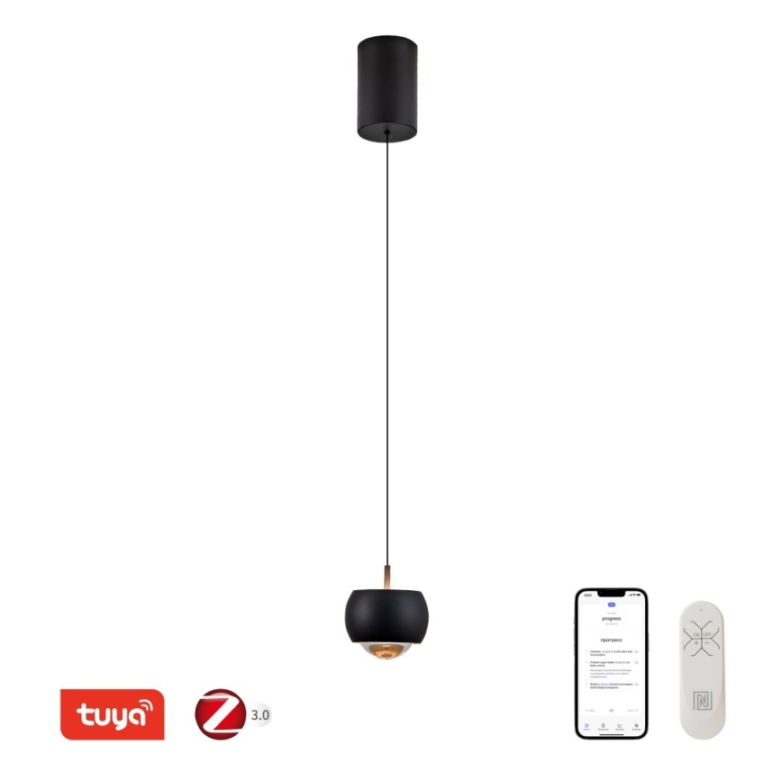 Immax NEO 07219L - Ρυθμιζόμενο LED φωτιστικό οροφής με καλώδιο DORMINE LED/6W/230V ματ μαύρο Tuya + τηλεχειριστήριο