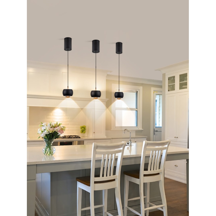 Immax NEO 07219L - Led Dimmable κρεμαστό φωτιστικό οροφής DORMINE LED/6W/230V ματ μαύρο Tuya + τηλεχειριστήριο