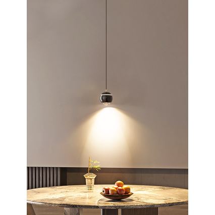 Immax NEO 07220L - Led Dimmable κρεμαστό φωτιστικό οροφής DORMINE LED/6W/230V γυαλιστερό μαύρο Tuya + τηλεχειριστήριο