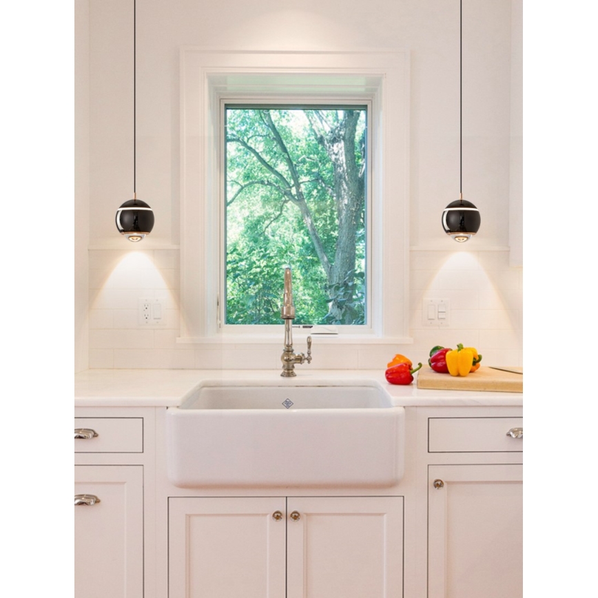 Immax NEO 07220L - Led Dimmable κρεμαστό φωτιστικό οροφής DORMINE LED/6W/230V γυαλιστερό μαύρο Tuya + τηλεχειριστήριο
