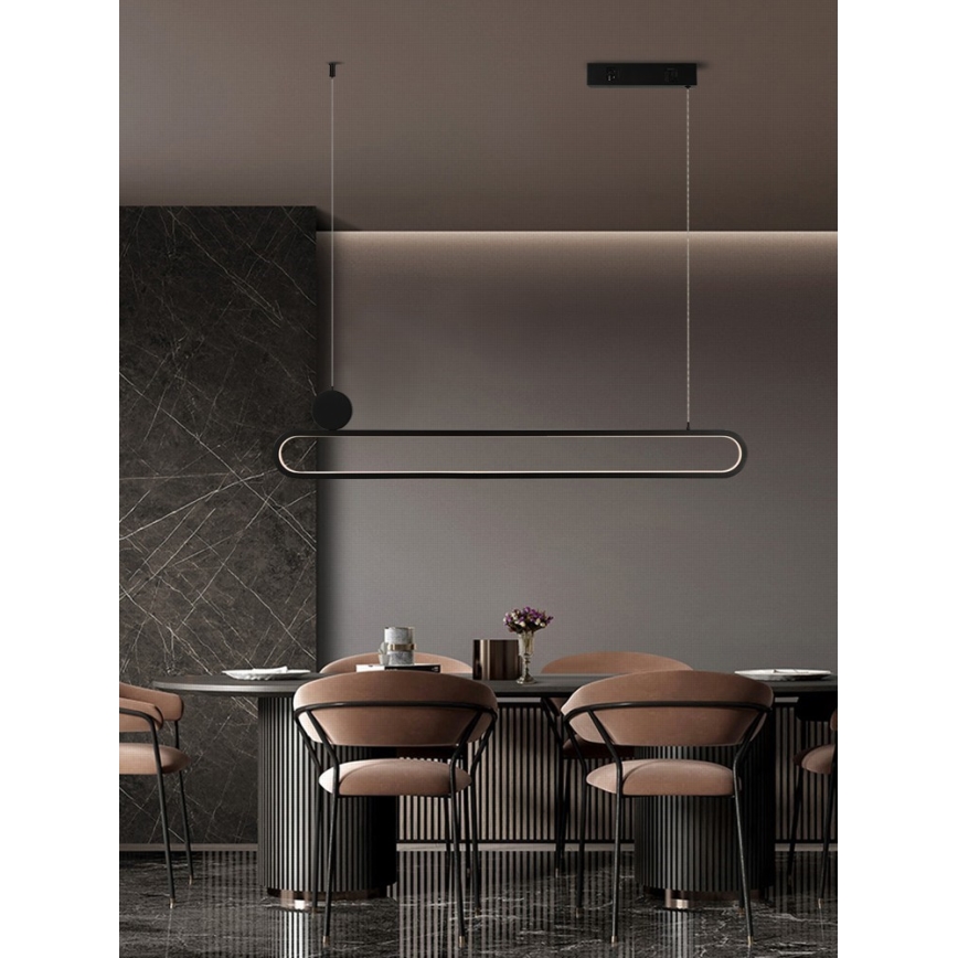 Immax NEO 07231L - Led Dimmable κρεμαστό φωτιστικό οροφής NEO LITE OVALE LED/50W/230V 2700-6500K Wi-Fi Tuya + τηλεχειριστήριο