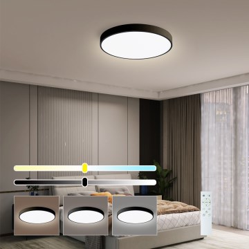 Immax NEO 07248L - LED Dimmable φωτιστικό οροφής NEO LITE SEMPLICI LED/36W/230V 3000-6000K Wi-Fi Tuya μαύρο + τηλεχειριστήριο