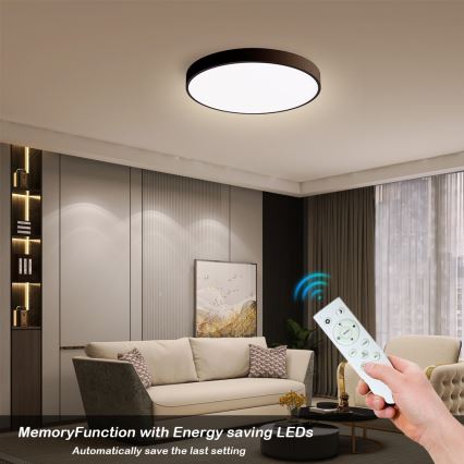 Immax NEO 07248L - LED Dimmable φωτιστικό οροφής NEO LITE SEMPLICI LED/36W/230V 3000-6000K Wi-Fi Tuya μαύρο + τηλεχειριστήριο