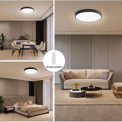 Immax NEO 07248L - LED Dimmable φωτιστικό οροφής NEO LITE SEMPLICI LED/36W/230V 3000-6000K Wi-Fi Tuya μαύρο + τηλεχειριστήριο