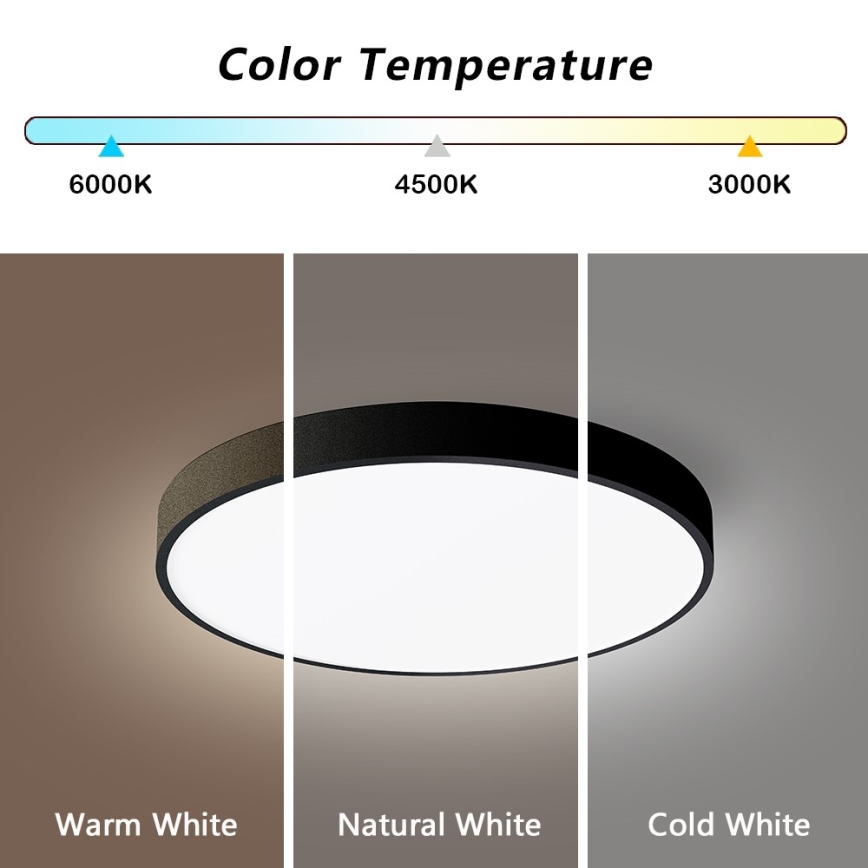 Immax NEO 07248L - LED Dimmable φωτιστικό οροφής NEO LITE SEMPLICI LED/36W/230V 3000-6000K Wi-Fi Tuya μαύρο + τηλεχειριστήριο