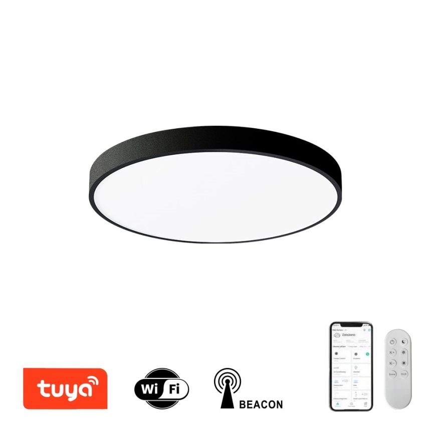 Immax NEO 07248L - LED Dimmable φωτιστικό οροφής NEO LITE SEMPLICI LED/36W/230V 3000-6000K Wi-Fi Tuya μαύρο + τηλεχειριστήριο
