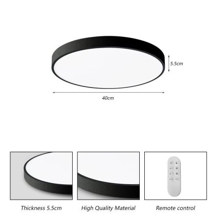 Immax NEO 07248L - LED Dimmable φωτιστικό οροφής NEO LITE SEMPLICI LED/36W/230V 3000-6000K Wi-Fi Tuya μαύρο + τηλεχειριστήριο