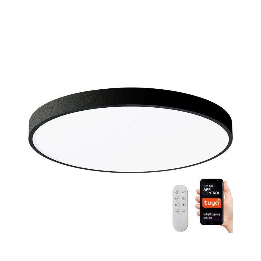 Immax NEO 07249L - LED Dimmable φωτιστικό οροφής NEO LITE SEMPLICI LED/48W/230V 3000-6000K Wi-Fi Tuya μαύρο + τηλεχειριστήριο