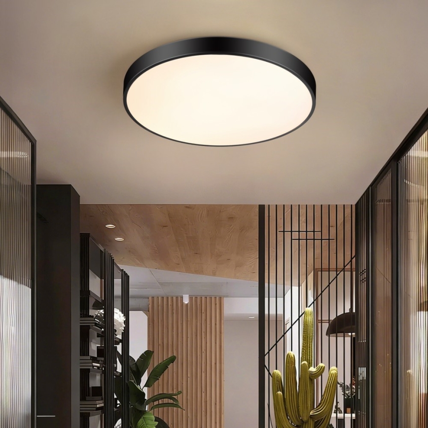 Immax NEO 07250L - LED Dimmable φωτιστικό οροφής NEO LITE SEMPLICI LED/60W/230V 3000-6000K Wi-Fi Tuya μαύρο + τηλεχειριστήριο