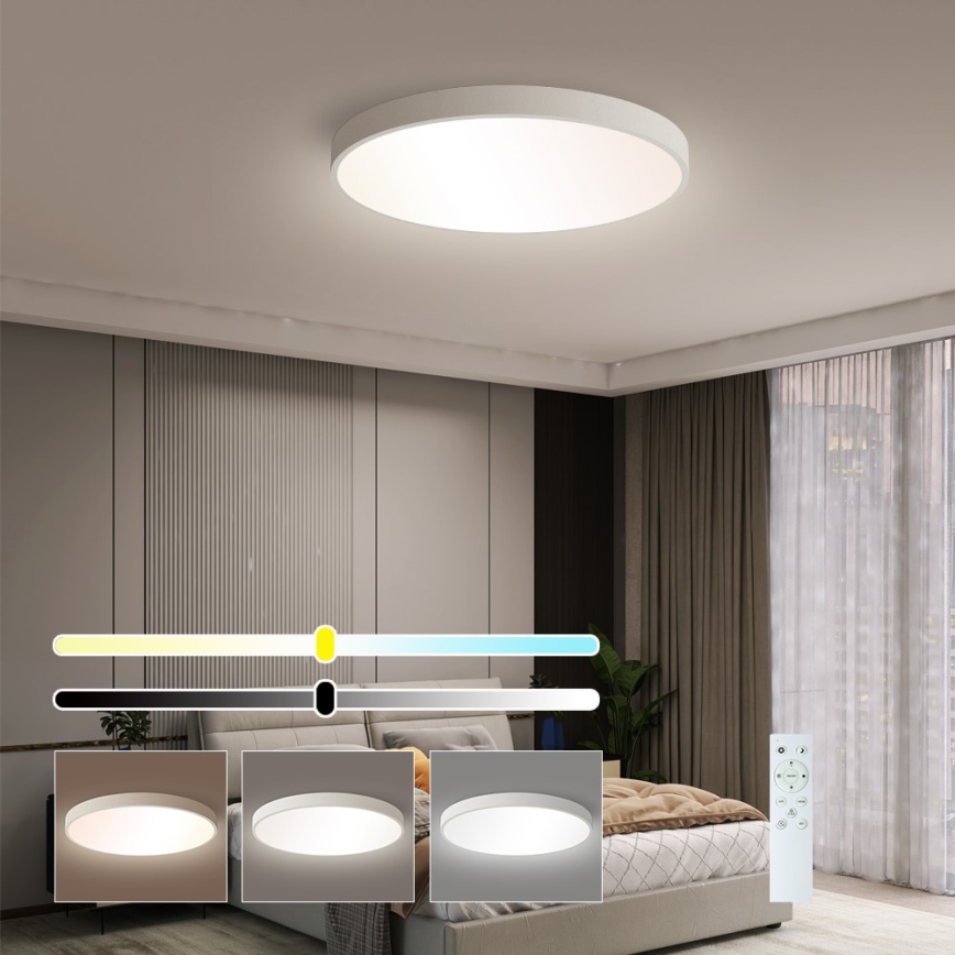 Immax NEO 07252L - LED Dimmable φωτιστικό οροφής NEO LITE SEMPLICI LED/48W/230V 3000-6000K Wi-Fi Tuya λευκό + τηλεχειριστήριο