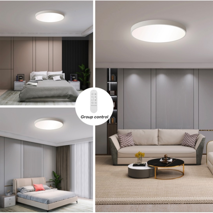 Immax NEO 07252L - LED Dimmable φωτιστικό οροφής NEO LITE SEMPLICI LED/48W/230V 3000-6000K Wi-Fi Tuya λευκό + τηλεχειριστήριο