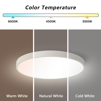 Immax NEO 07252L - LED Dimmable φωτιστικό οροφής NEO LITE SEMPLICI LED/48W/230V 3000-6000K Wi-Fi Tuya λευκό + τηλεχειριστήριο